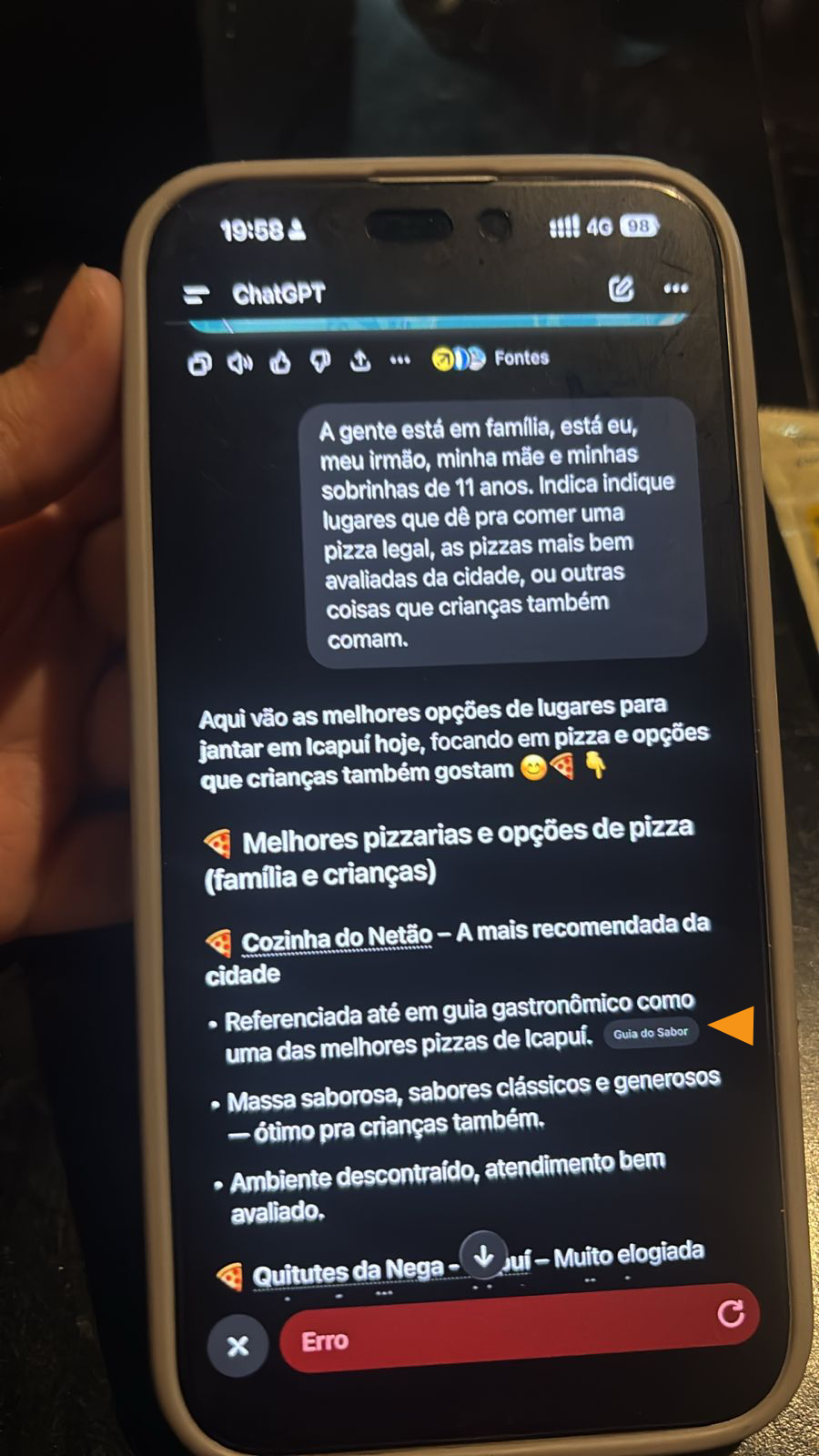 Portal gastronômico SEO: exemplo de como artigo editorial aumenta a visibilidade do restaurante no ChatGPT